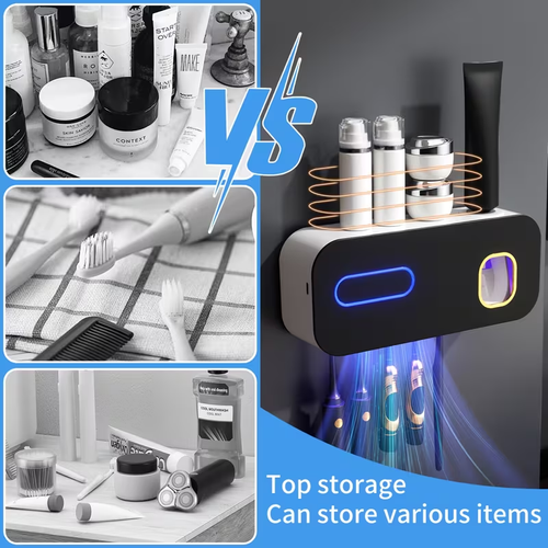 1 Smart Toothbrush Holder with Automatic Toothpaste Dispenser