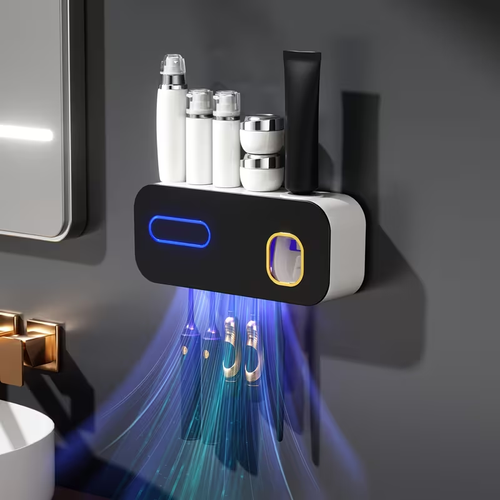 1 Smart Toothbrush Holder with Automatic Toothpaste Dispenser