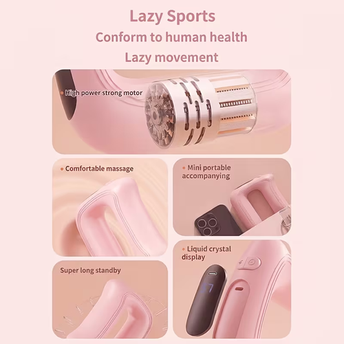 Wearable Body Massage Device with 57.48inch Waist Strap & 15LB Resistance Band, 1300mAh Type-C Rechargeable Portable Electric Massager Kit for Home, Fitness & Everyday Relaxation