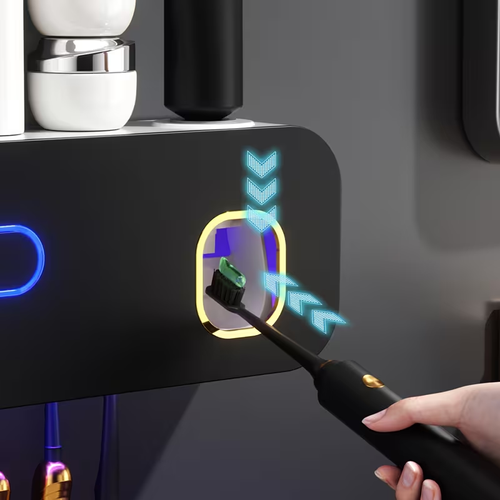 1 Smart Toothbrush Holder with Automatic Toothpaste Dispenser
