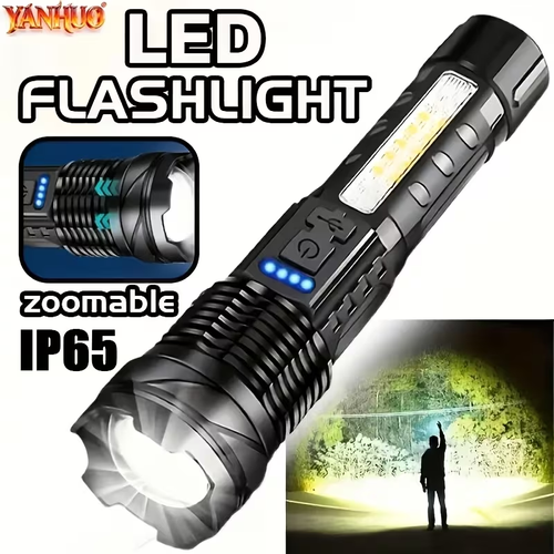 YANHUO 2pcs Super Powerful Rechargeable Flashlight Floodlight
