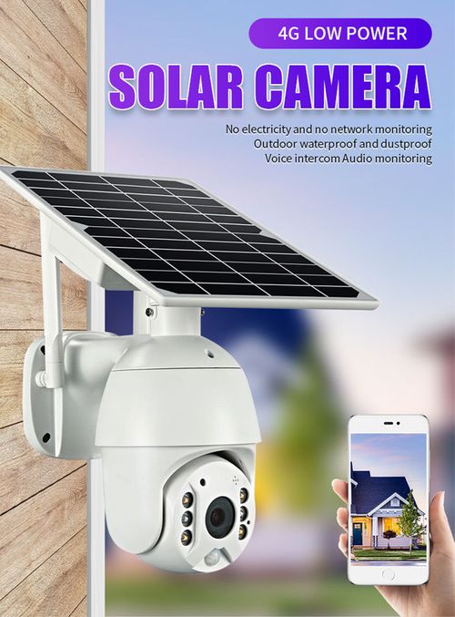 Outdoor solar panoramic HD color surveillance camera night visible PTZ camera 4G solar camera