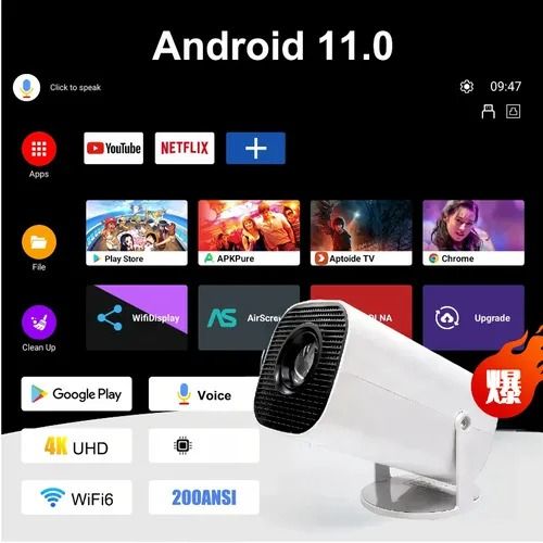 Smart Projector with Game Console 4K Cinema Theater 3000+ Gaming Mini Portable Home Projector