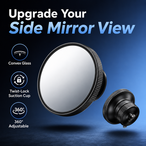 🔥Hot Seller🔥 COD！Upgraded Suction-Mount Blind Spot Mirror for Cars – Adjustable HD Auxiliary Mirror for Easier Reversing