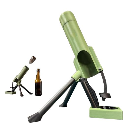 🔥Hot Seller🔥 COD  Beer Bottle Mortar Bottle Opener, Automatic Cap Launcher with Push-Down Action, Funny Hands-Free Bottle Opener Tool for Home Bar, Party & Man Cave - Gift for Men (Green) (1Pc)
