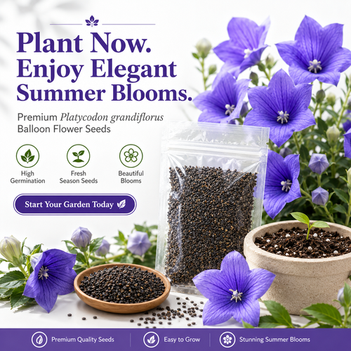 🔥HOT SALE🔥 COD！Premium Platycodon (Balloon Flower) seeds—suitable for medicinal use, consumption, and planting across all seasons (including spring).