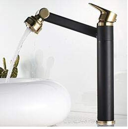 🔥Hot Seller🔥 CODHot Cold Basin Faucet Bathroom Rotation Sink Faucet Single Lever Brass Crane Water Mixer(Black L)