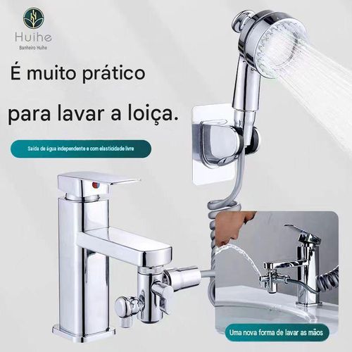 Conjunto de Torneira de Lavatório e Duche Exterior