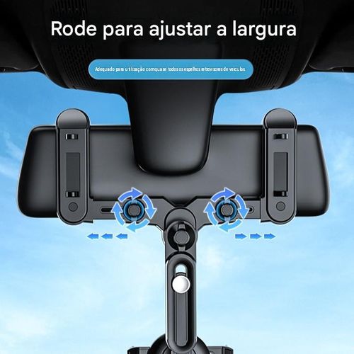 Suporte multifunções retrátil para telemóvel (compatível com MagSafe) para espelho retrovisor de automóvel