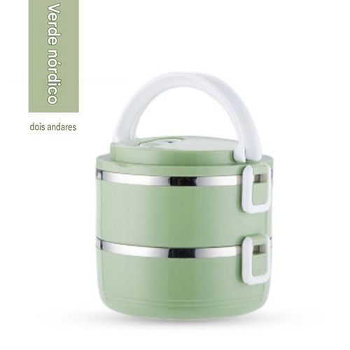 Recipiente para alimentos em aço inoxidável, com várias camadas, grande capacidade, próprio para micro-ondas, lancheira prática para trabalhadores de escritório.