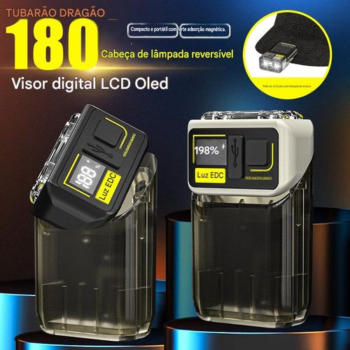 Lanterna de porta-chaves nova, recarregável via USB-C, mini lanterna de alto brilho para uso no exterior com duas fontes de luz.