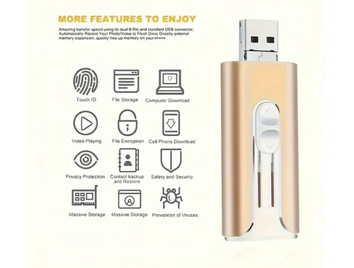 128G ！！Micro USB + 8 Pin + USB 3.0 3 in 1 Mobile Phone Computer U-Disk