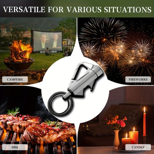 💥Permanent Match Infinity Lighter with Multitool Keychain Bottle Opener