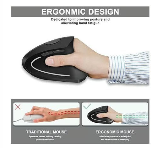 Ergonomic Vertical Wireless Mouse