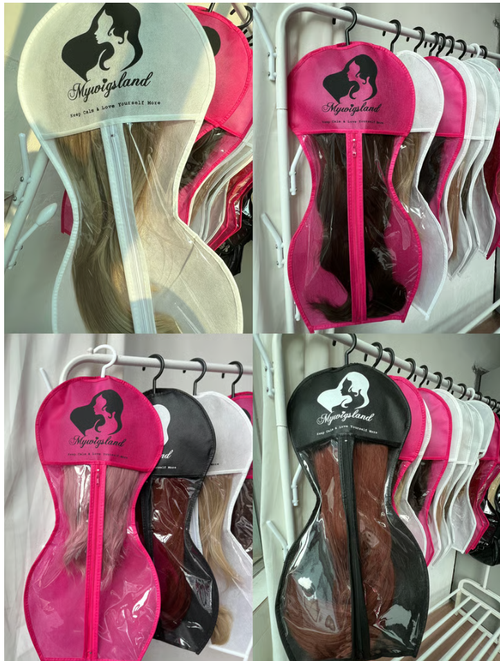 🔥Take one shot, get three🔥New Design Hourglass-Shaped Wig Storage Bag with Hanger