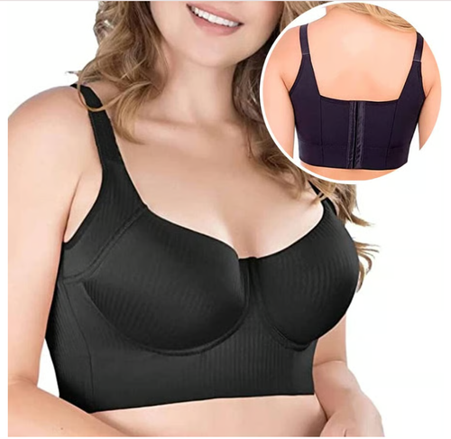 ⏰49% OFF 3 Days To Go⏰- 2024 New Comfortable Back Smoothing Bra⭐Color: Black Size: E-F