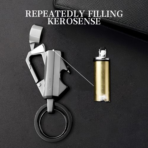 💥Permanent Match Infinity Lighter with Multitool Keychain Bottle Opener