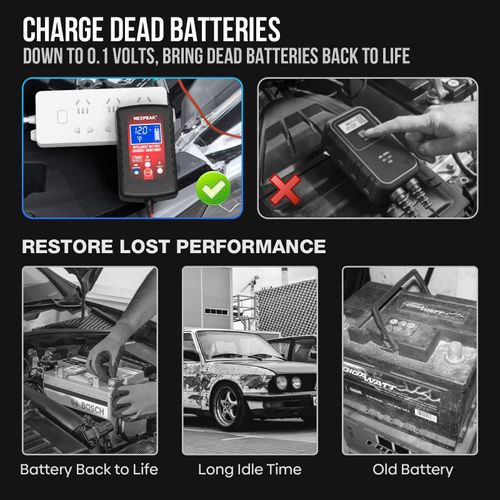 🚓Protable Car Battery Charger, 6V and 12V Smart Fully Automatic Battery Charger Maintainer