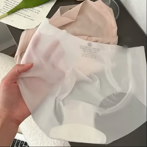 Ultra Thin Ice Silk Panties for Women - Leak Proof Non-Marking Invisible Breathable Sexy Briefs Shoot four send six, suitable for 50 kg to 70 kg