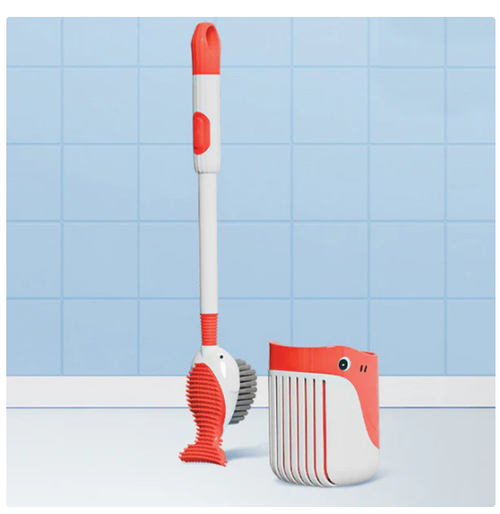 💥Hot Seller (Buy One Get One Free): 🍃 Wall-Mounted Toilet Cleaning Brush Set with Suction Cup
