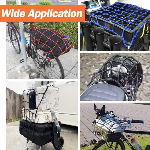 Cargo Nets for Motorcycle Luggage Bike Basket, Luggage Rack ATV Rack Snowmobile Cargo Helmet Net