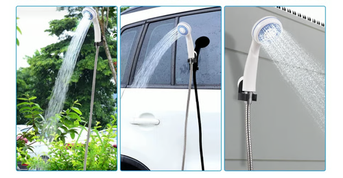 🚿 Stay Fresh Outdoors✨ Portable Camping Shower with Adjustable Flow – For Easy & Convenient Outdoor Cleaning!
