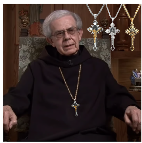 ST.Benedict Protection Cross Power Pendant Necklace