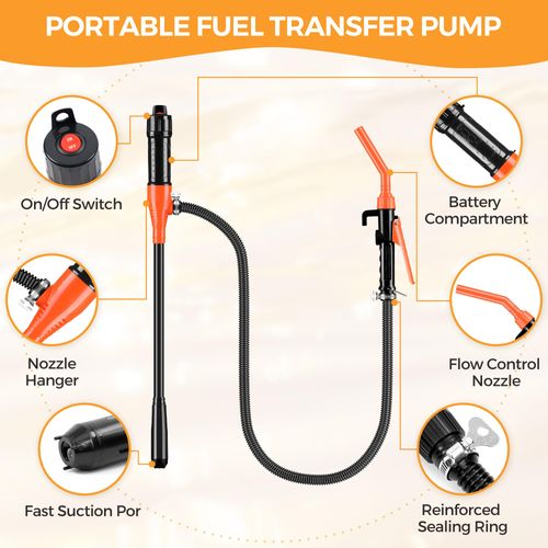Electric Fuel Transfer Pump Powered for Car Gas Can Gasoline Water Oil