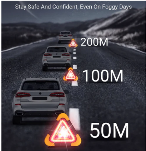 Three-in-one solar roadside emergency triangle warning light
