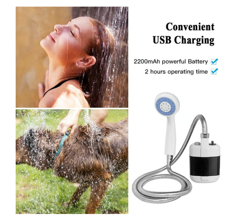 🚿 Stay Fresh Outdoors✨ Portable Camping Shower with Adjustable Flow – For Easy & Convenient Outdoor Cleaning!