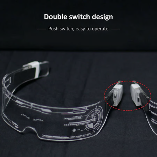 Cyberpunk Clear Lenses 7 Color LED Flashing Light Goggles🕶