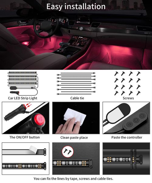 40% off Car LED RGB Lights with App Control