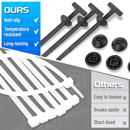 150pcs Nylon Universal Cable Tie Buckle, Heavy Duty Self-Locking Nylon Zip Ties Holder
