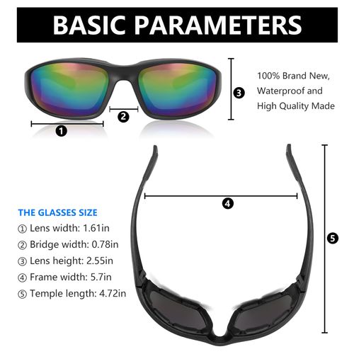 3 Pair Motorcycle Riding Glasses Padding Goggles UV Protection Dustproof Windproof