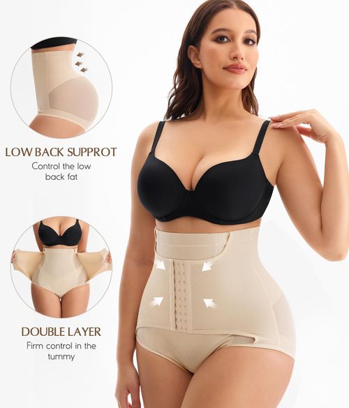 👙1pc Seamless Postpartum High Waisted Abdomen Shaping Butt Lifting Panties With Front Hook Closure