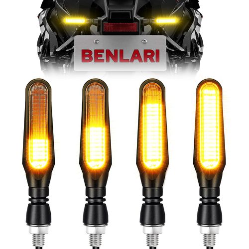 🔥Universal 4X Motorcycle Sequential LED Turn Signal Blinker Light