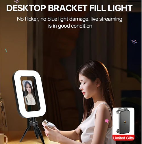 🔥 49% Off🔥Rechargeable Selfie Portable Ring Light – Adjustable Bicolor Fill Light