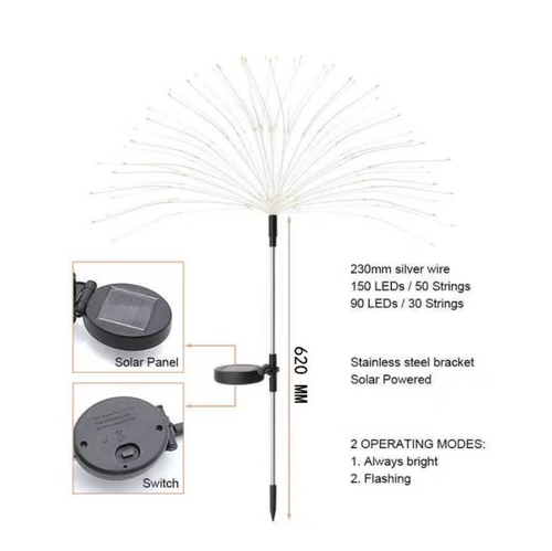 🎁Only Today 45% OFF🎁--Waterproof Solar Fireworks Garden Lamp 2PCS