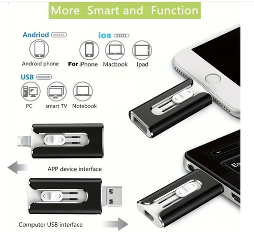 128G ！！Micro USB + 8 Pin + USB 3.0 3 in 1 Mobile Phone Computer U-Disk