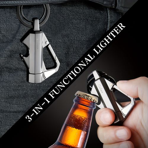 💥Permanent Match Infinity Lighter with Multitool Keychain Bottle Opener