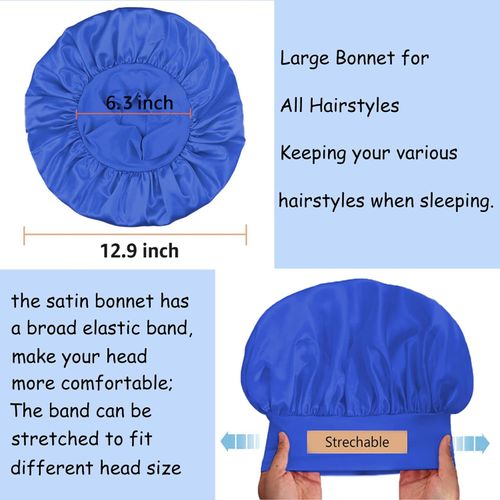 3 Pack Satin Bonnet Silk Hair Bonnet for Sleeping