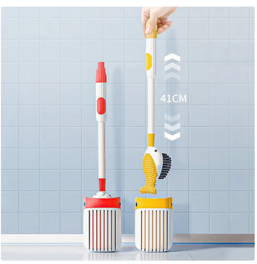 💥Hot Seller (Buy One Get One Free): 🍃 Wall-Mounted Toilet Cleaning Brush Set with Suction Cup