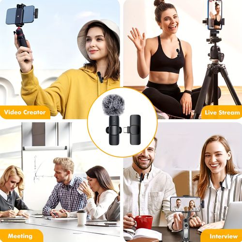 🔥New 2PCS Wireless Lavalier Microphone for iphone & Type-c