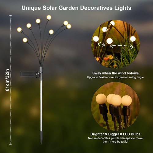 ✨✨Solar Garden Lights, Outdoor Decorations (4-Pack, 32 LEDs)