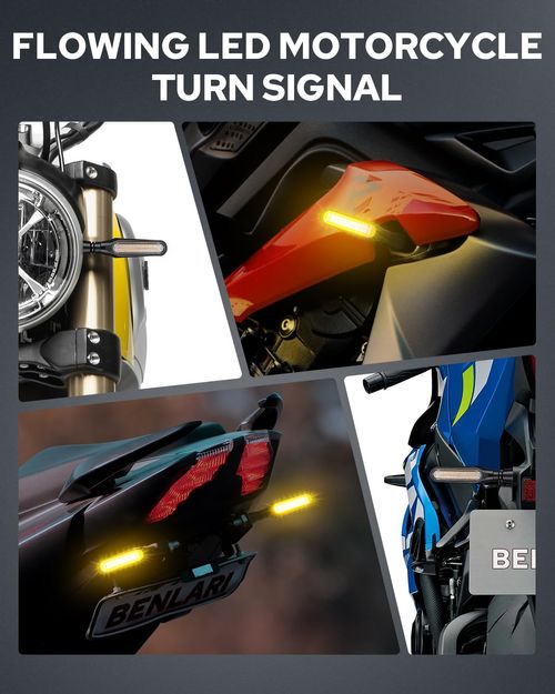 🔥Universal 4X Motorcycle Sequential LED Turn Signal Blinker Light