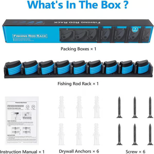 Wall Mounted Fishing Rod Rack