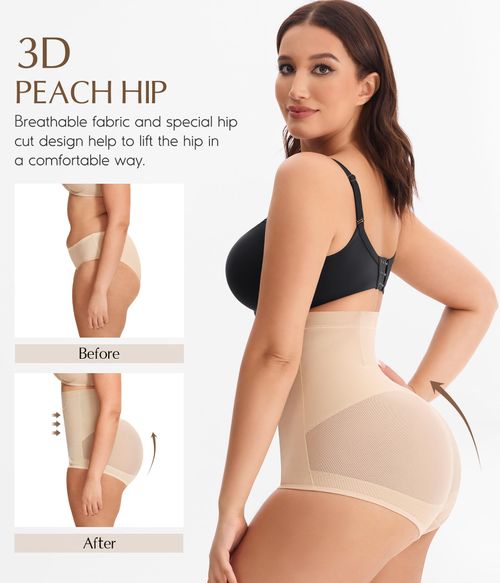 👙1pc Seamless Postpartum High Waisted Abdomen Shaping Butt Lifting Panties With Front Hook Closure