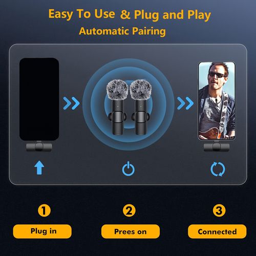 🔥New 2PCS Wireless Lavalier Microphone for iphone & Type-c