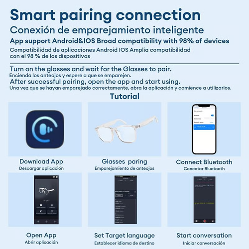 Last Day Promotion 50% OFF🔥-AI Wireless Bluetooth Translation Glasses