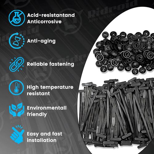 150pcs Nylon Universal Cable Tie Buckle, Heavy Duty Self-Locking Nylon Zip Ties Holder